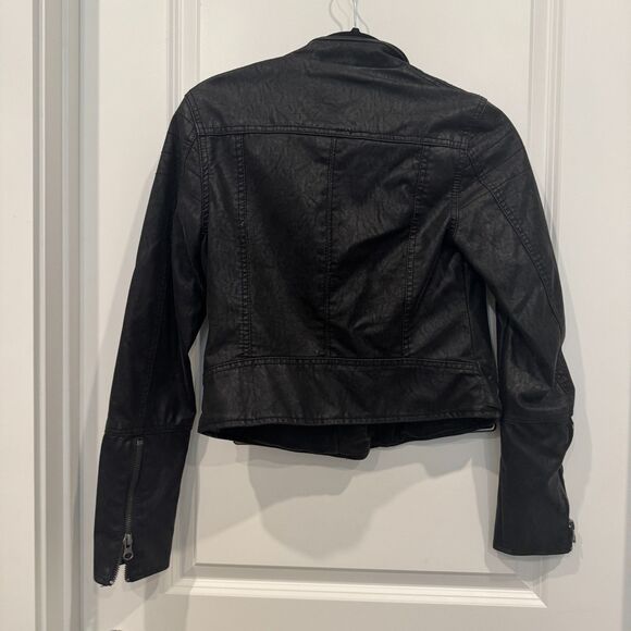 We The Free Felix Faux Vegan Leather Moto Motorcycle Jacket XS Biker - Picture 7 of 8